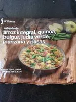 Mängden socker i Salteado de arroz integral, quinoa, bulgur, judía verde, manzana y pasas