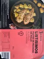 Mängden socker i Filetes de pechuga de pollo al ajillo con patatas