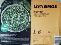 Mängden socker i Risotto con espinacas y guisantes