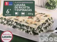 Mängden socker i Lasaña de ricotta y espinacas