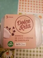 Mängden socker i Sorbete de coco y virutas de chocolate