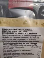 Mängden socker i Queso emmental