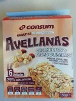 Mängden socker i Barritas de muesli avellanas
