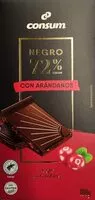 Mängden socker i Chocolate negro 72% cacao con arándanos