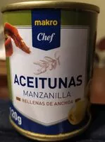Mängden socker i Aceitunas manzanilla rellenas de anchoa