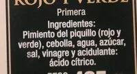 Mängden socker i Ensalada de pimiento rojo y verde