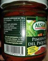 Mängden socker i Pimientos del piquillo