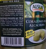 Mängden socker i Corazones de alcachofad