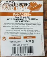Mängden socker i Pan de molde alto contenido en proteína