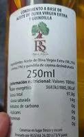 Mängden socker i Aceite de oliva virgen extra con guindilla