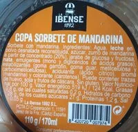 Mängden socker i Copa sorbete de mandarina