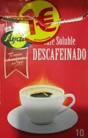 Mängden socker i Café soluble descafeinado