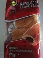 Mängden socker i napolitana rellena de cacao