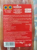 Mängden socker i Jamón serrano