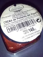 Mängden socker i Crema de pimientos del piquillo
