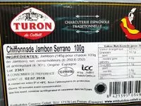 Mängden socker i Chiffonade de jambon Serrano