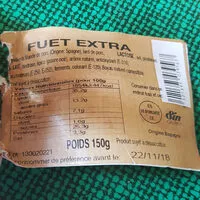 Mängden socker i Fuet extra