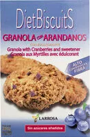 Mängden socker i Granola con arándanos sin azúcares añadidos y con edulcorantes