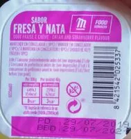 Mängden socker i Helado sabor fresa y nata