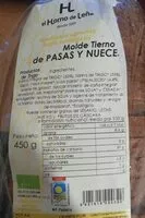 Mängden socker i Pan de molde tierno pasas y nueces