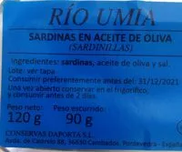 Mängden socker i Sardinas en aceite de oliva