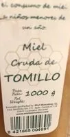 Mängden socker i Miel cruda de tomillo