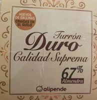 Mängden socker i Turrón Duro Calidad Suprema
