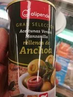 Mängden socker i Aceitunas verdes rellenas de anchoa