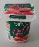 Mängden socker i Yogur bífudus con fresa