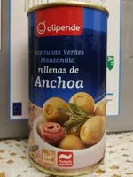 Mängden socker i Aceitunas verdes manzanilla rellenas de anchoa