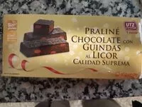 Mängden socker i Praliné chocolate con guindas al licor