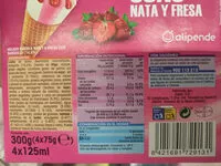 Mängden socker i Cono nata y fresa