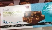 Mängden socker i Turrón de chocolate con almendras sin azúcar