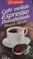 Mängden socker i Café molido espresso descafeinado mezcla 80/20