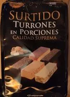 Mängden socker i Surtido turrones en porciones calidad suprema