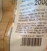 Mängden socker i Pistacho tostado sin sal