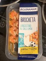 Mängden socker i Brocheta langostino al chilli limon