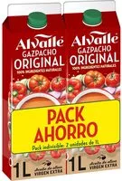 Mängden socker i Gazpacho original pack ahorro 2 unidades sin gluten envase 1 l