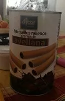 Mängden socker i Barquillos rellenos crema de avellana