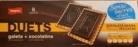 Mängden socker i Duets galeta. + xocolatina