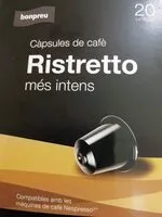 Mängden socker i Cápsulas de café ristretto