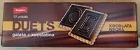 Mängden socker i DUETS Galeta + Xocolatina (negra)
