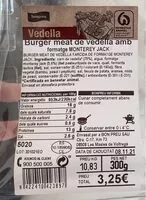 Mängden socker i Burget meat de ternera con queso monterey Jack