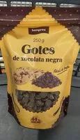 Mängden socker i Gotes de xocolata negra