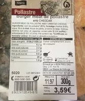 Mängden socker i Burger meat de pollastre amb cheddar