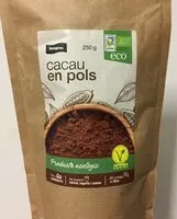 Mängden socker i Cacao puro en polvo