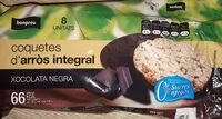 Mängden socker i coquetes d'arròs integral xocolata negra