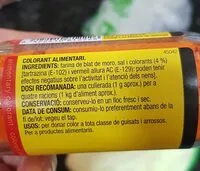Mängden socker i Colorant alimentaire