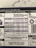 Mängden socker i Daus de Canana el oli de gira-sol