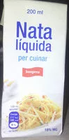 Mängden socker i Nata líquida per cuinar